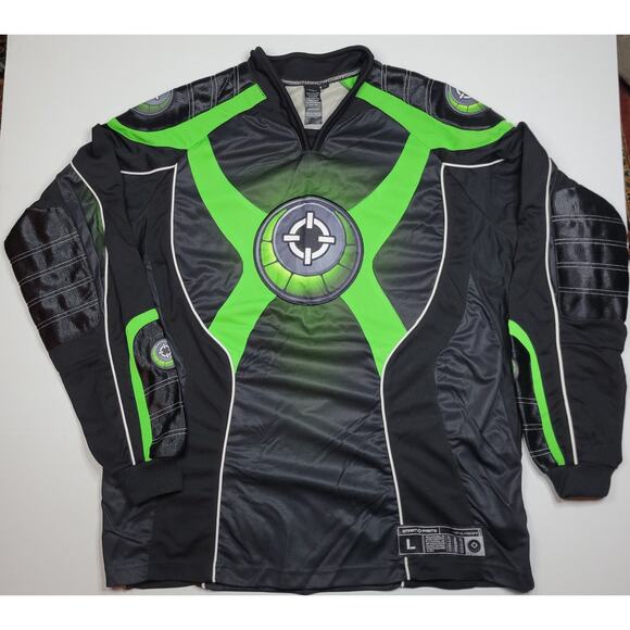 SMART PARTS Paintball Defender Jersey Holiday Special Green Black Men's Large - Picture 2 of 7
